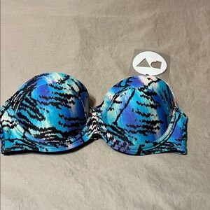 Tilly's Blue and Black Women's Bikini Top